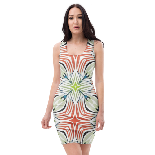 All-Over Print Bodycon Dress on model