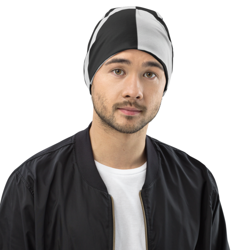 All-Over Print Beanie on model