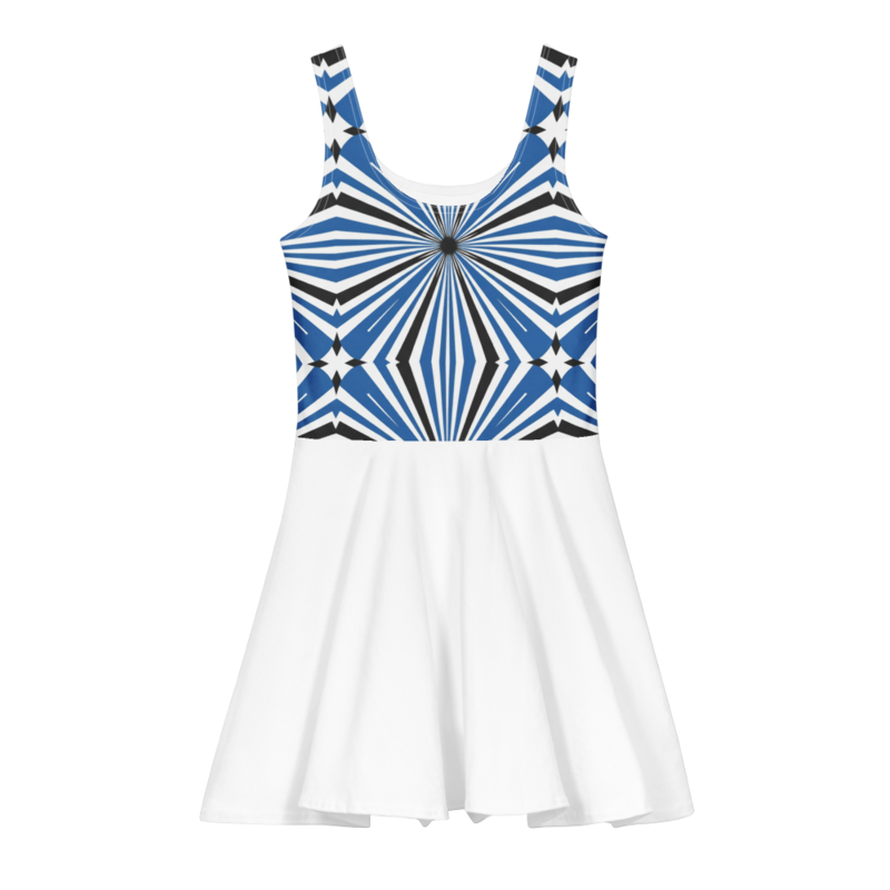 Flared all-over print cotton skater dress