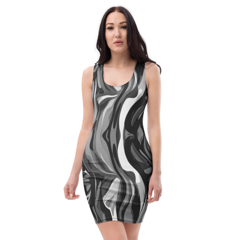 All-Over Print Bodycon Dress
