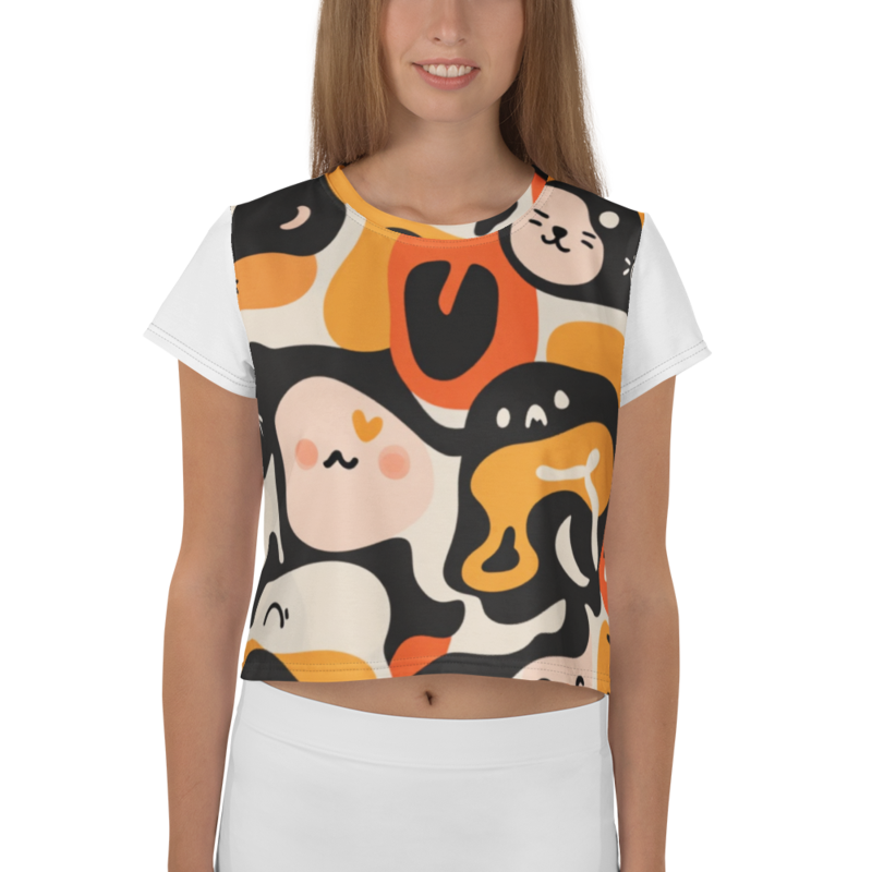 All-over print crop tee
