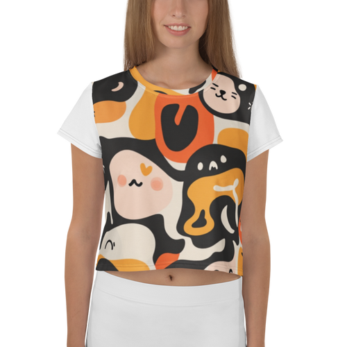 All-over print crop tee