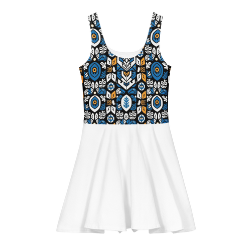 All-over print cotton skater dress